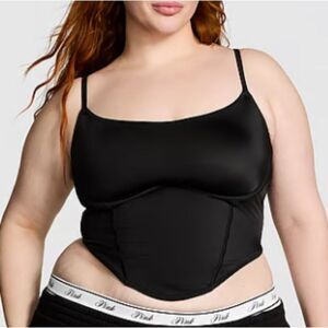 PINK The cinched micro corset top size small